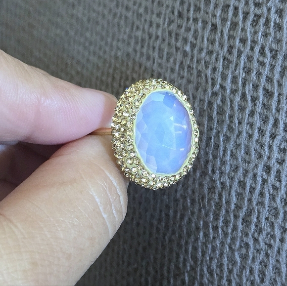Zeyzey Faceted Opaque Moonstone🌙 Statement Ring💍 - Picture 15 of 16